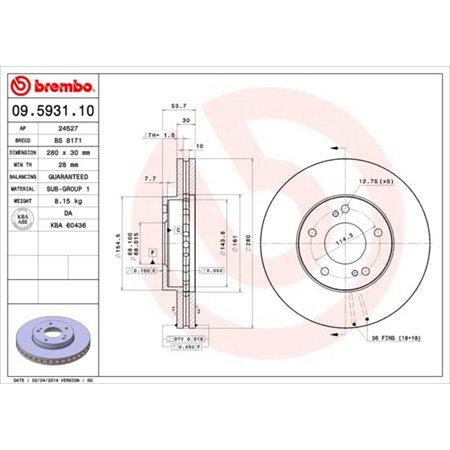 09.5931.10 Bromsskiva BREMBO