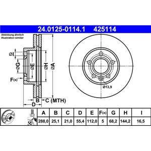 24.0125-0114.1 Тормозной диск ATE - Top1autovaruosad
