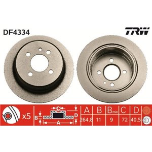 DF4334  Brake disc TRW 