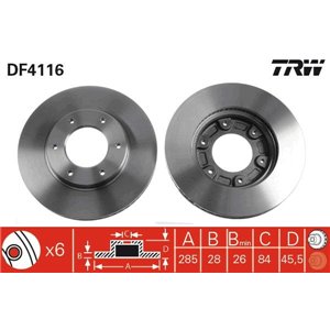 DF4116  Brake disc TRW 