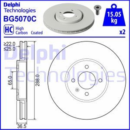 BG5070C Bromsskiva DELPHI