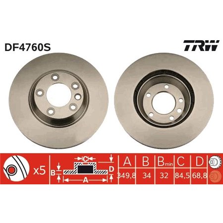 DF4760S Brake Disc TRW