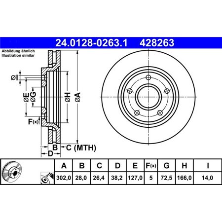 24.0128-0263.1 Brake Disc ATE