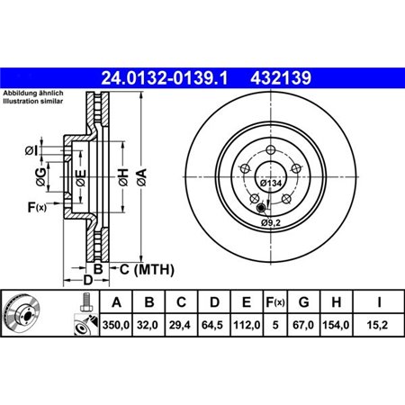 24.0132-0139.1 Тормозной диск ATE