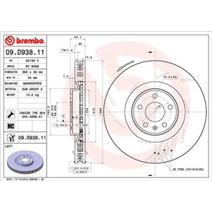 09.D938.11 Тормозной диск BREMBO - Top1autovaruosad