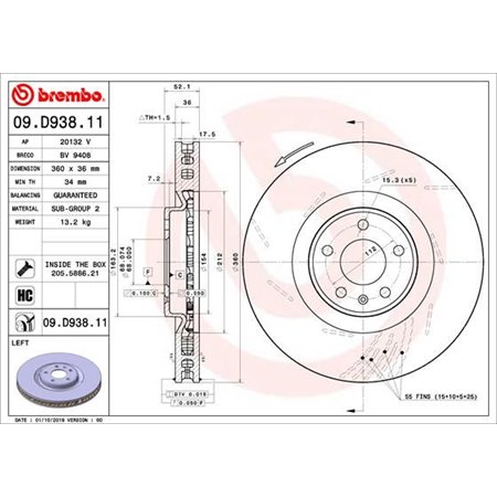 09.D938.11 Bromsskiva BREMBO