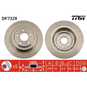DF7329  Brake disc TRW 