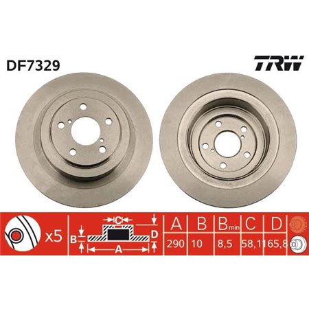 DF7329 Brake Disc TRW