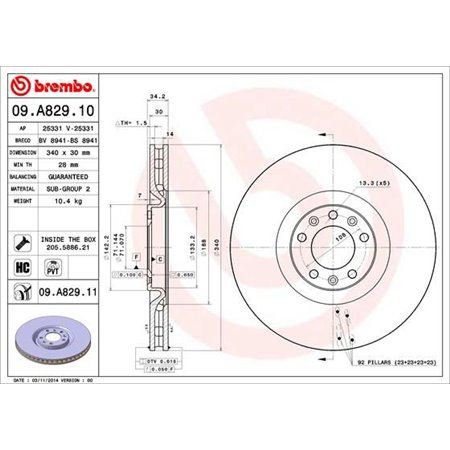 09.A829.11 Piduriketas BREMBO