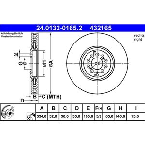 24.0132-0165.2  Two piece brake disc ATE 