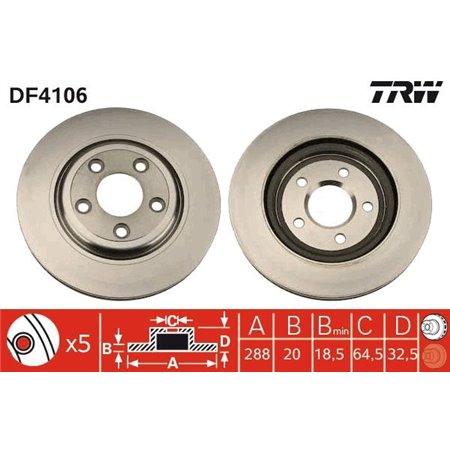 DF4106 Brake Disc TRW