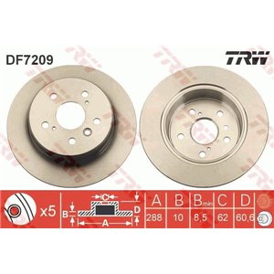 DF7209 Brake Disc TRW - Top1autovaruosad