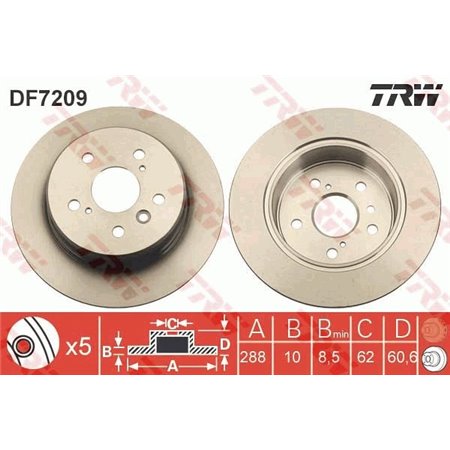 DF7209 Brake Disc TRW