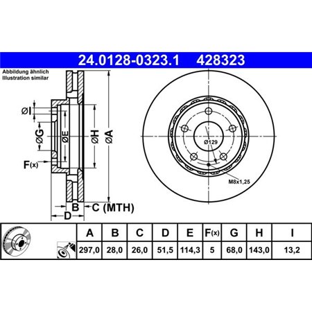 24.0128-0323.1 Brake Disc ATE