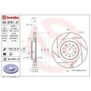 09.8781.21  Brake disc BREMBO 