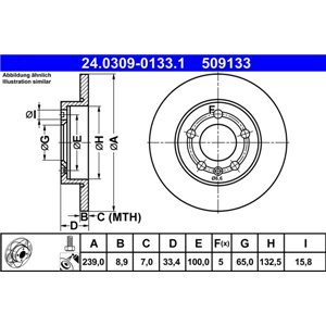 24.0309-0133.1 Brake Disc ATE - Top1autovaruosad