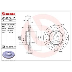 09.5673.1X Jarrulevy BREMBO - Top1autovaruosad