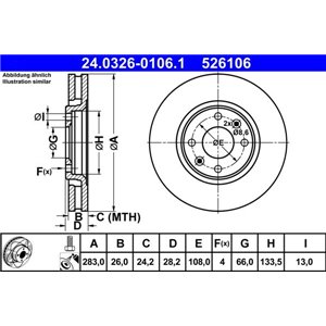 24.0326-0106.1  Brake disc ATE 