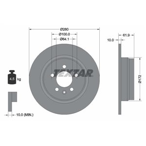 92103500 Тормозной диск TEXTAR - Top1autovaruosad