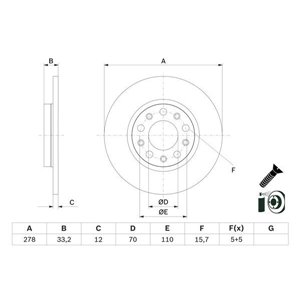 0 986 479 G21 Тормозной диск BOSCH     