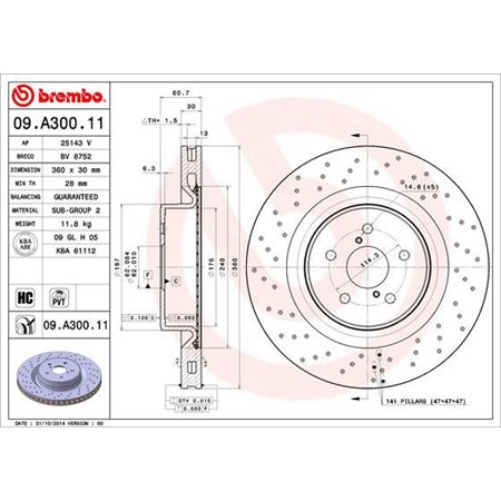 09.A300.11 Brake Disc BREMBO