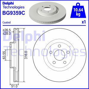 BG9359C Тормозной диск DELPHI     