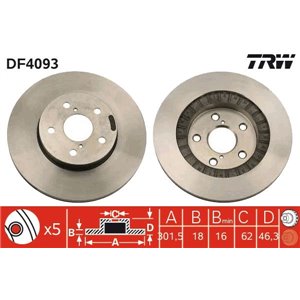 DF4093 Brake Disc TRW - Top1autovaruosad