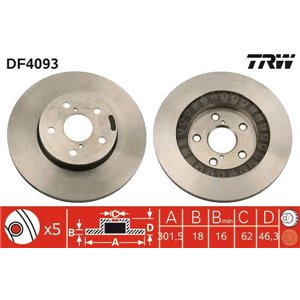 DF4093  Brake disc TRW 