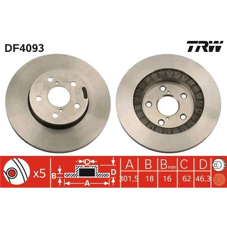 DF4093 Brake Disc TRW