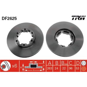 DF2625  Brake disc TRW 