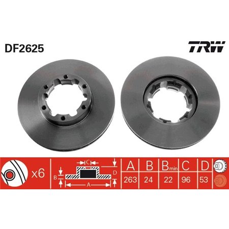 DF2625 Brake Disc TRW