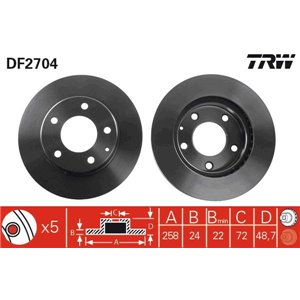 DF2704  Brake disc TRW 