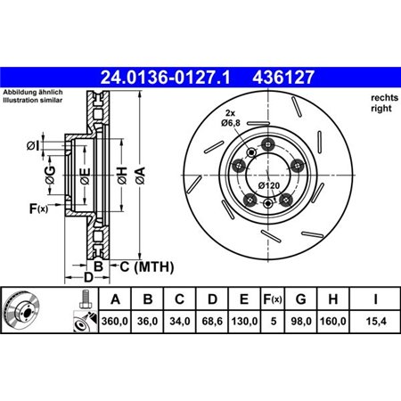 24.0136-0127.1 Тормозной диск ATE