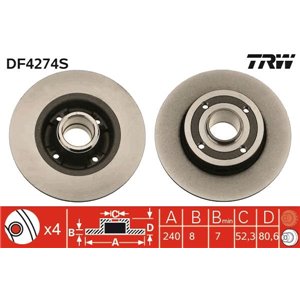 DF4274S Brake Disc TRW - Top1autovaruosad