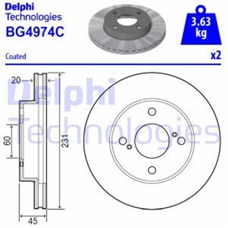 BG4974C Bromsskiva DELPHI