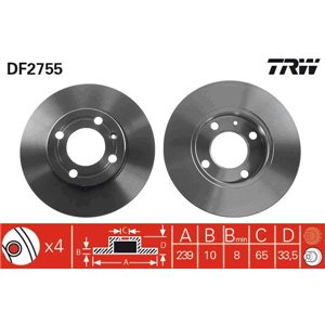 DF2755 Brake Disc TRW - Top1autovaruosad