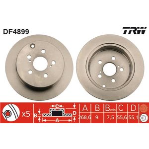 DF4899 Тормозной диск TRW - Top1autovaruosad
