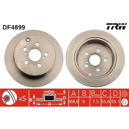 DF4899 Тормозной диск TRW