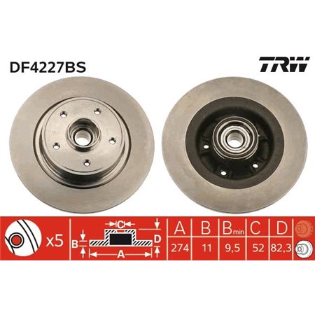 DF4227BS Brake Disc TRW