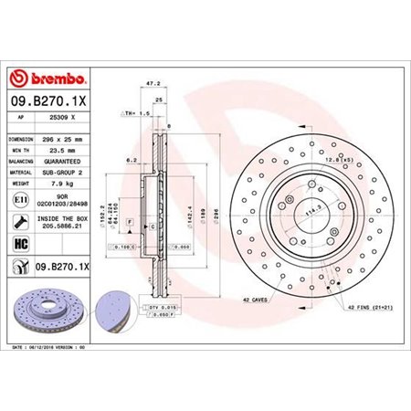 09.B270.1X Brake Disc BREMBO