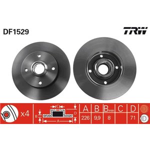 DF1529  Brake disc TRW 
