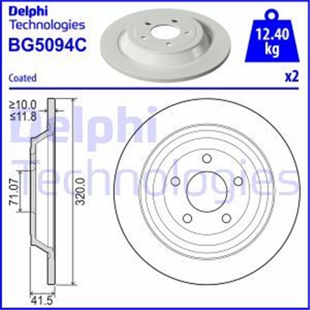 BG5094C  Brake disc DELPHI 