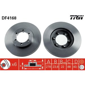 DF4168 Тормозной диск TRW - Top1autovaruosad