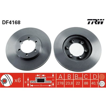 DF4168 Brake Disc TRW
