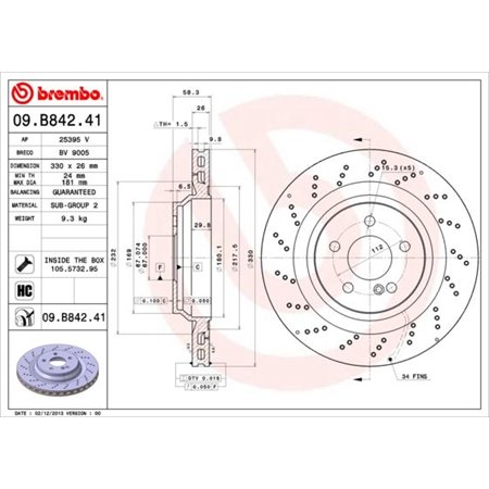 09.B842.41 Jarrulevy BREMBO