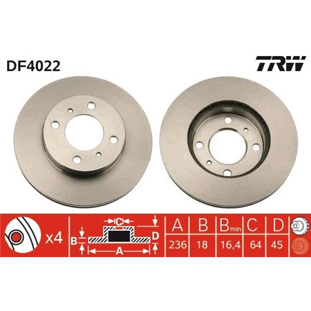 DF4022 Brake Disc TRW