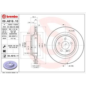09.A818.11 Тормозной диск BREMBO     