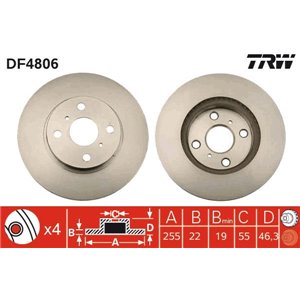 DF4806 Brake Disc TRW - Top1autovaruosad