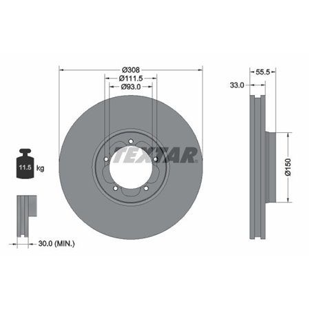 92273003 Brake Disc TEXTAR