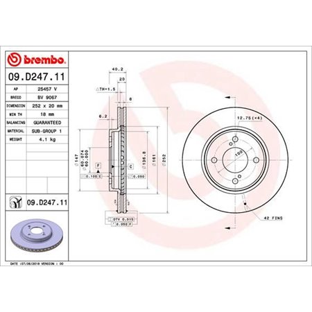 09.D247.11 Brake Disc BREMBO